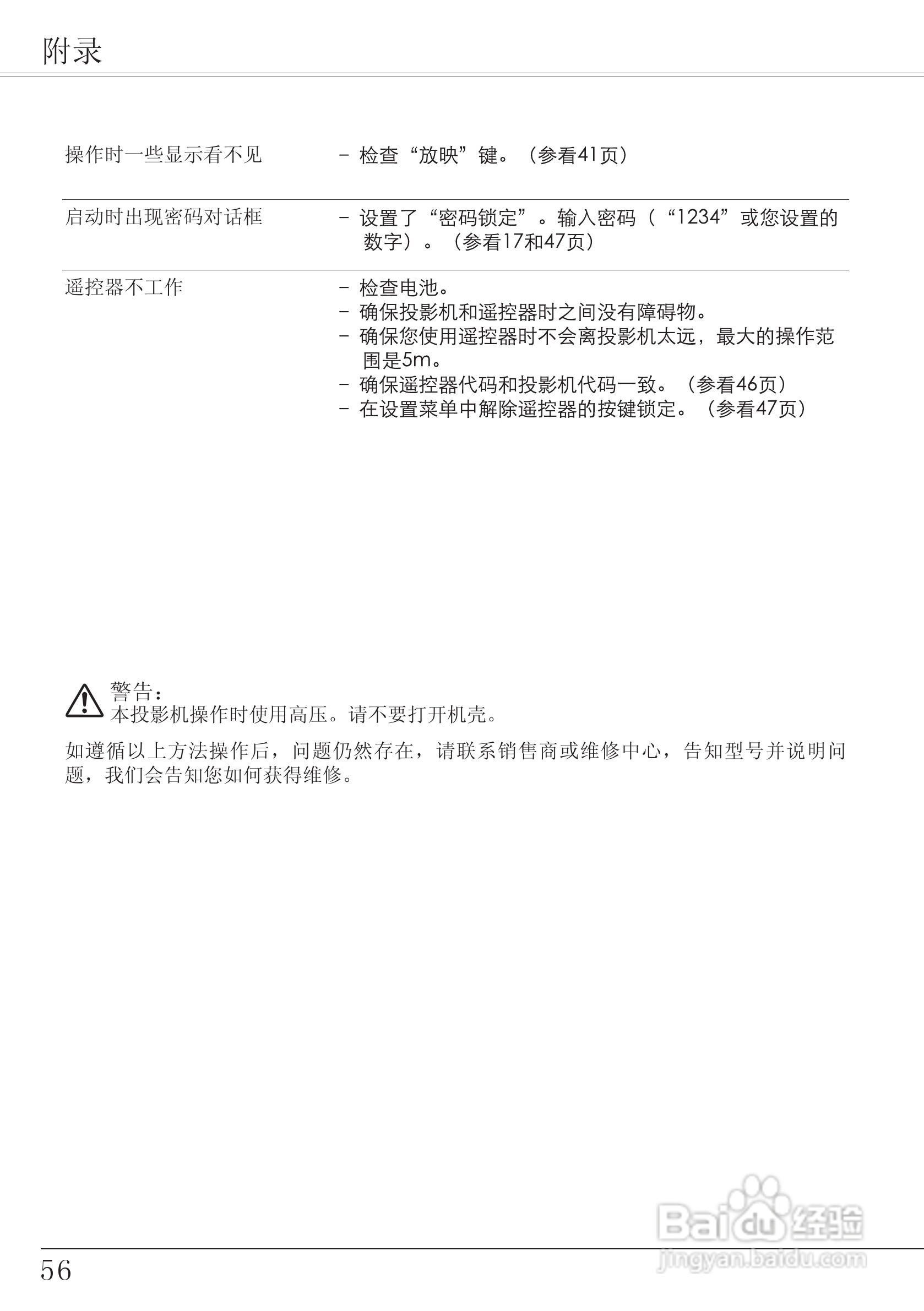 EIKI爱其 LC-XA20I投影机说明书:[6]