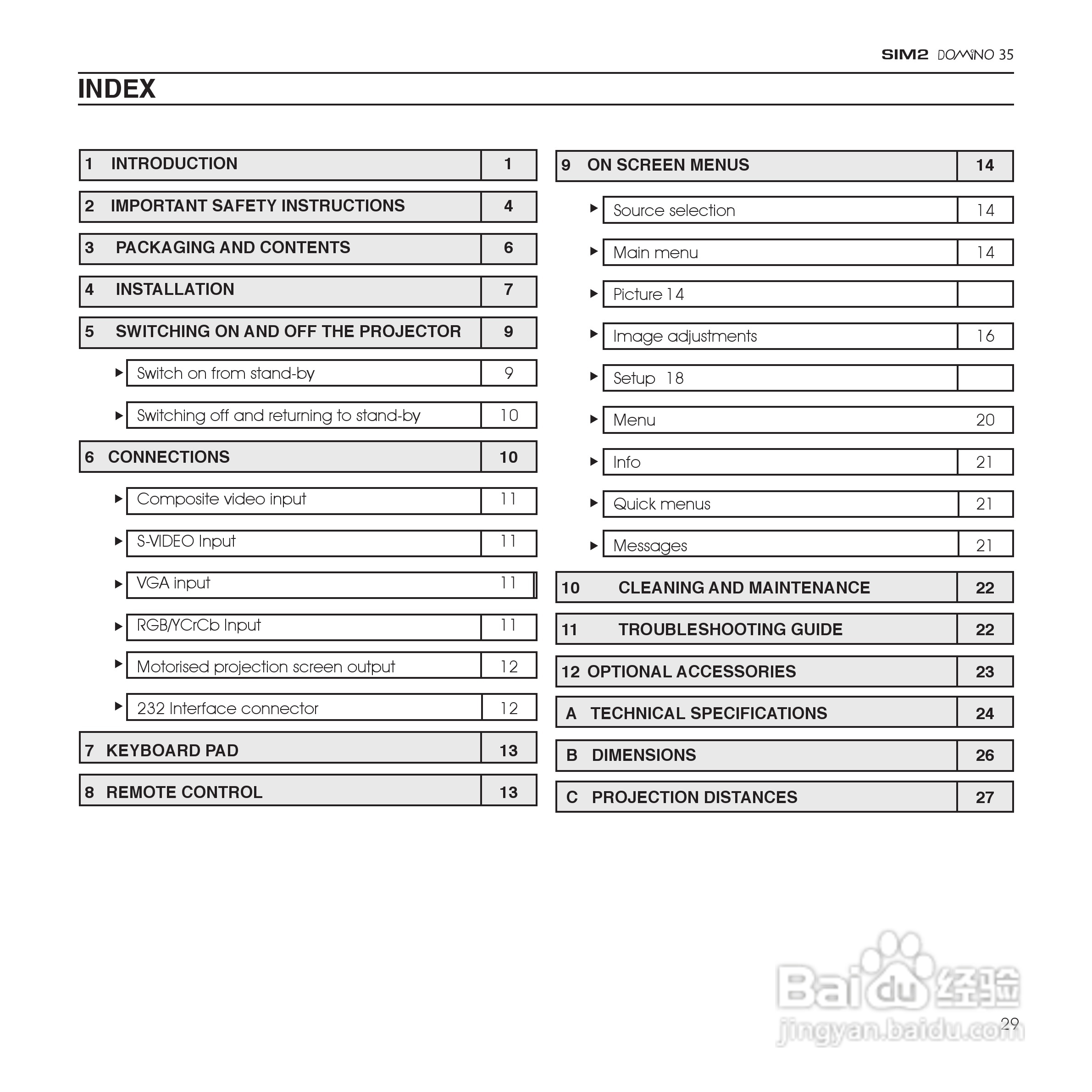 SIM2 DOMINO 35投影机说明书:[4]