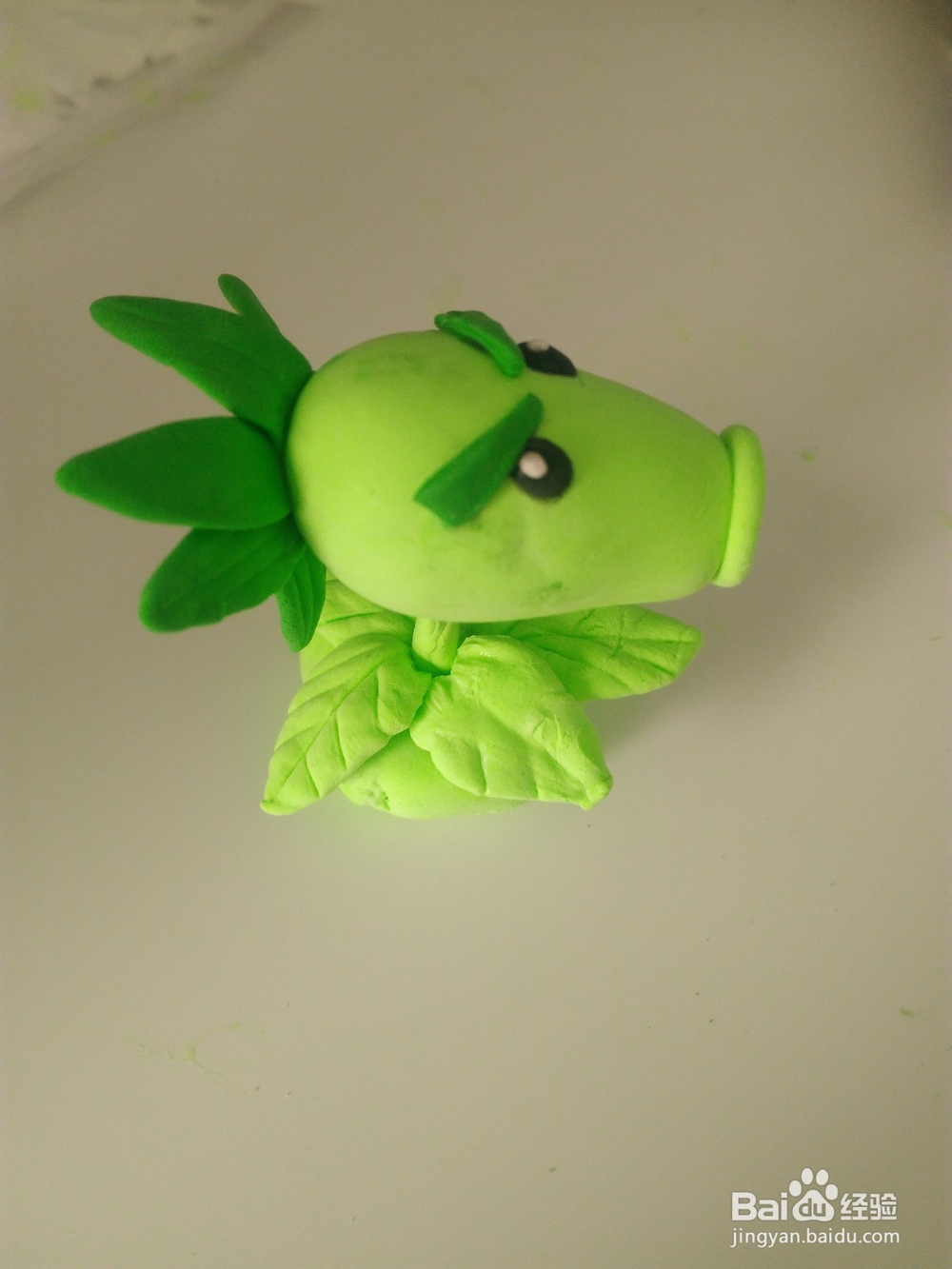 豌豆射手超轻粘土制作步骤