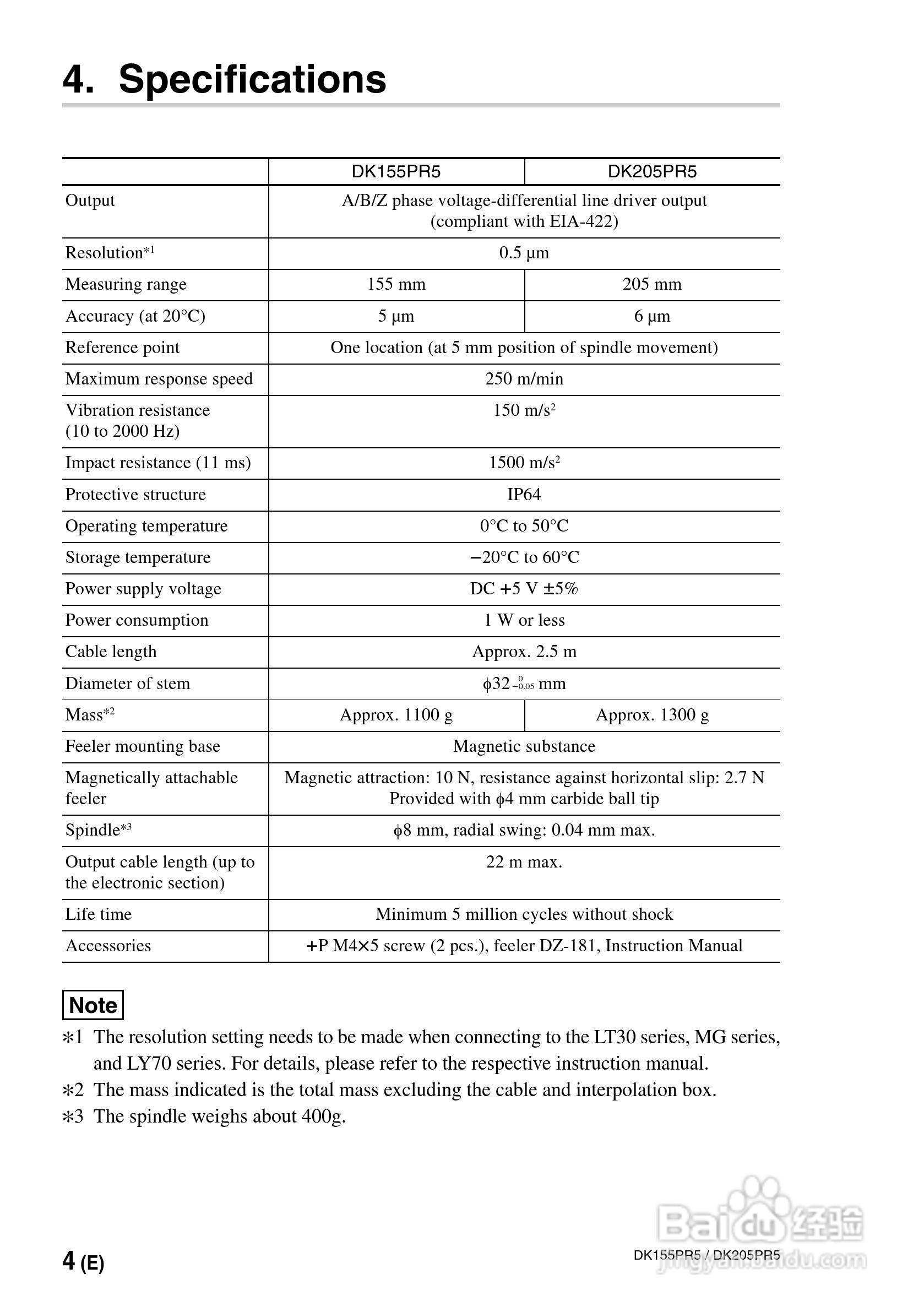 SONY DK155PR5PR5/DK205PR5数字测量器使用说明书:[4]