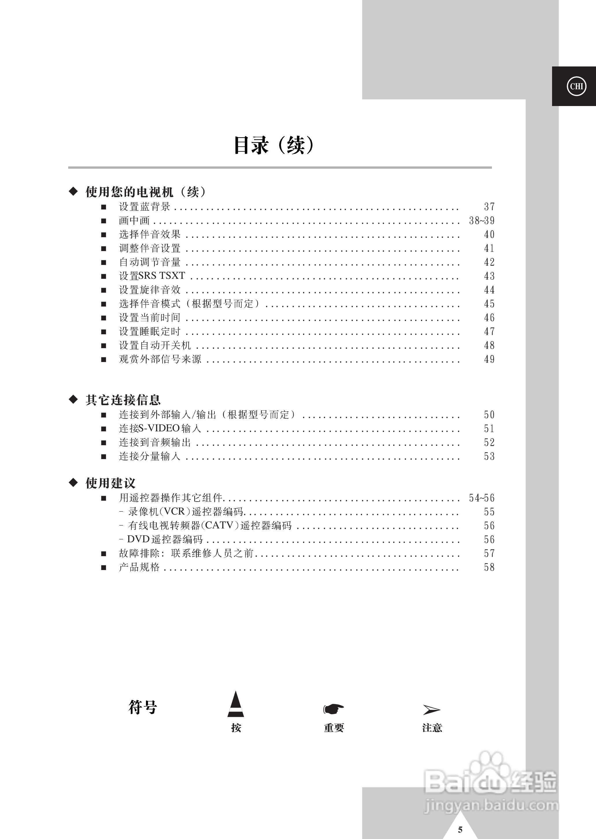 三星SP-54T9HE彩电使用说明书:[1]