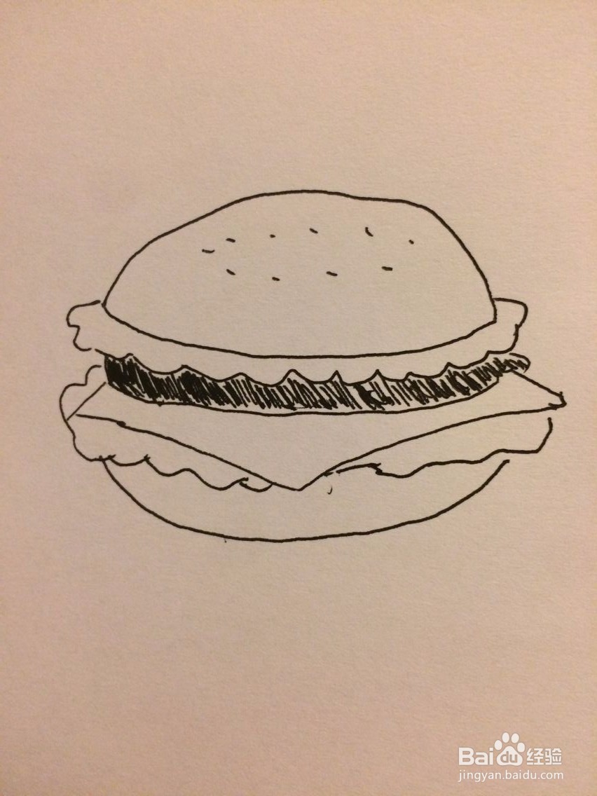 <b>汉堡包的简笔画画法</b>