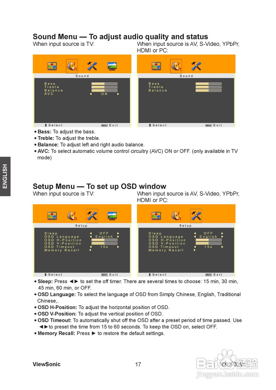 ViewSonic优派NX1932W电视机说明书:[2]