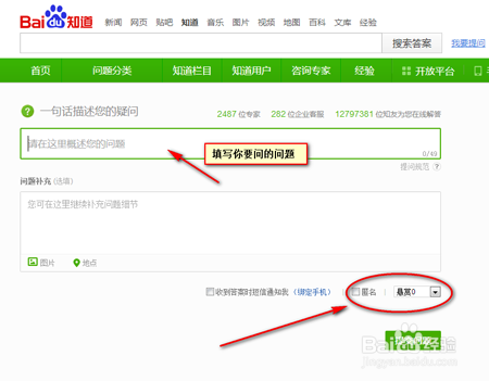 怎么向度娘问问题