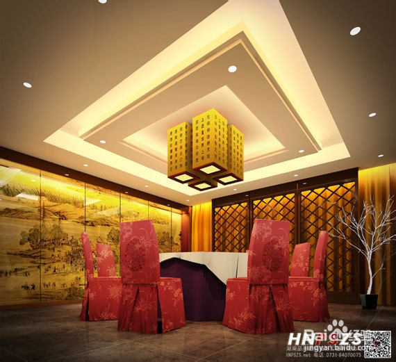 落叶知秋遍地金的古典中式餐厅的装修