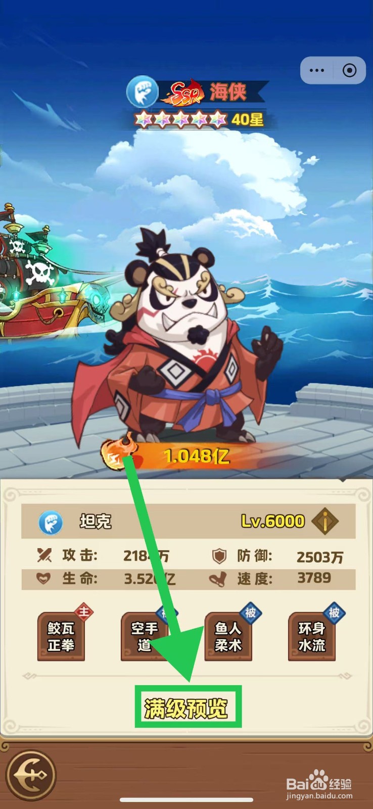 航海争霸如何查看海侠的满级预览