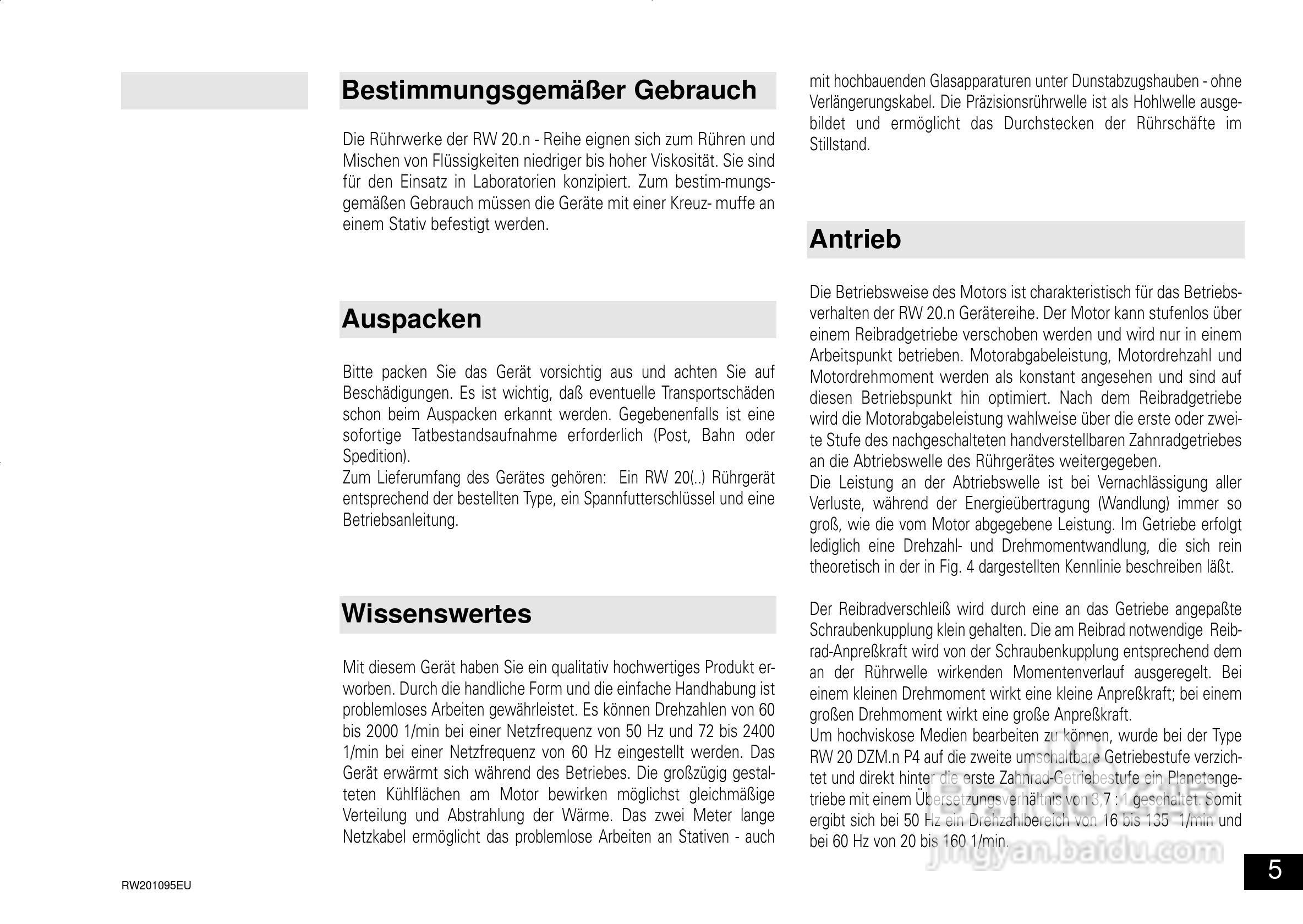 IKA RW 20.n 顶置式机械搅拌器使用说明书:[1]