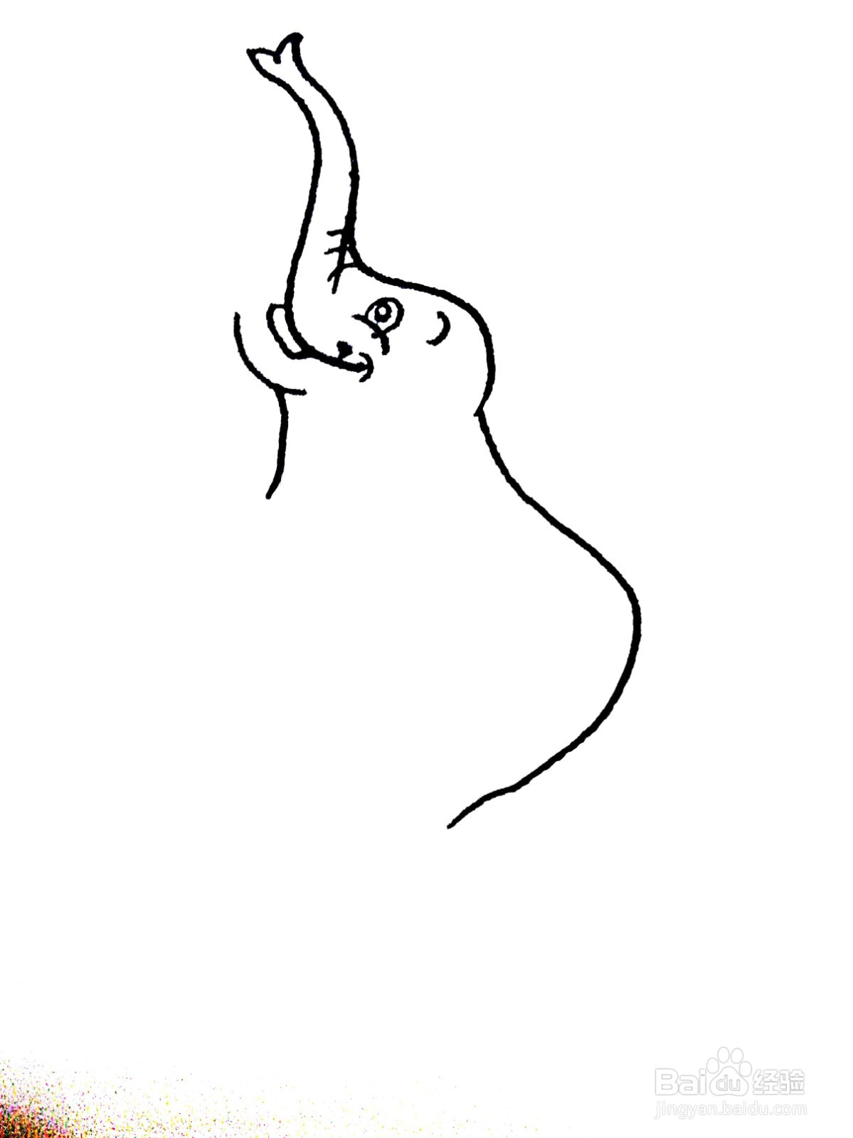 站着的大象线描画怎么画