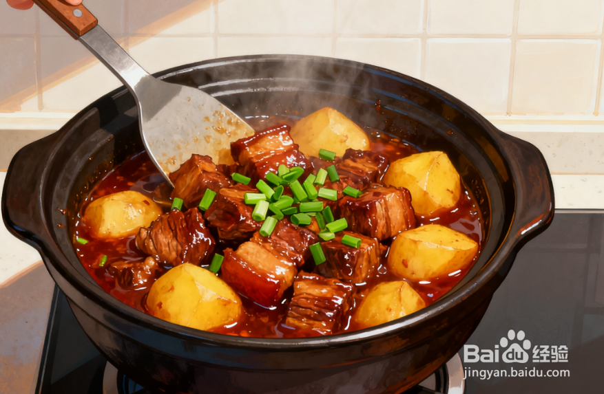 红烧肉炖土豆的做法：土豆吸满肉香，肉软烂不柴