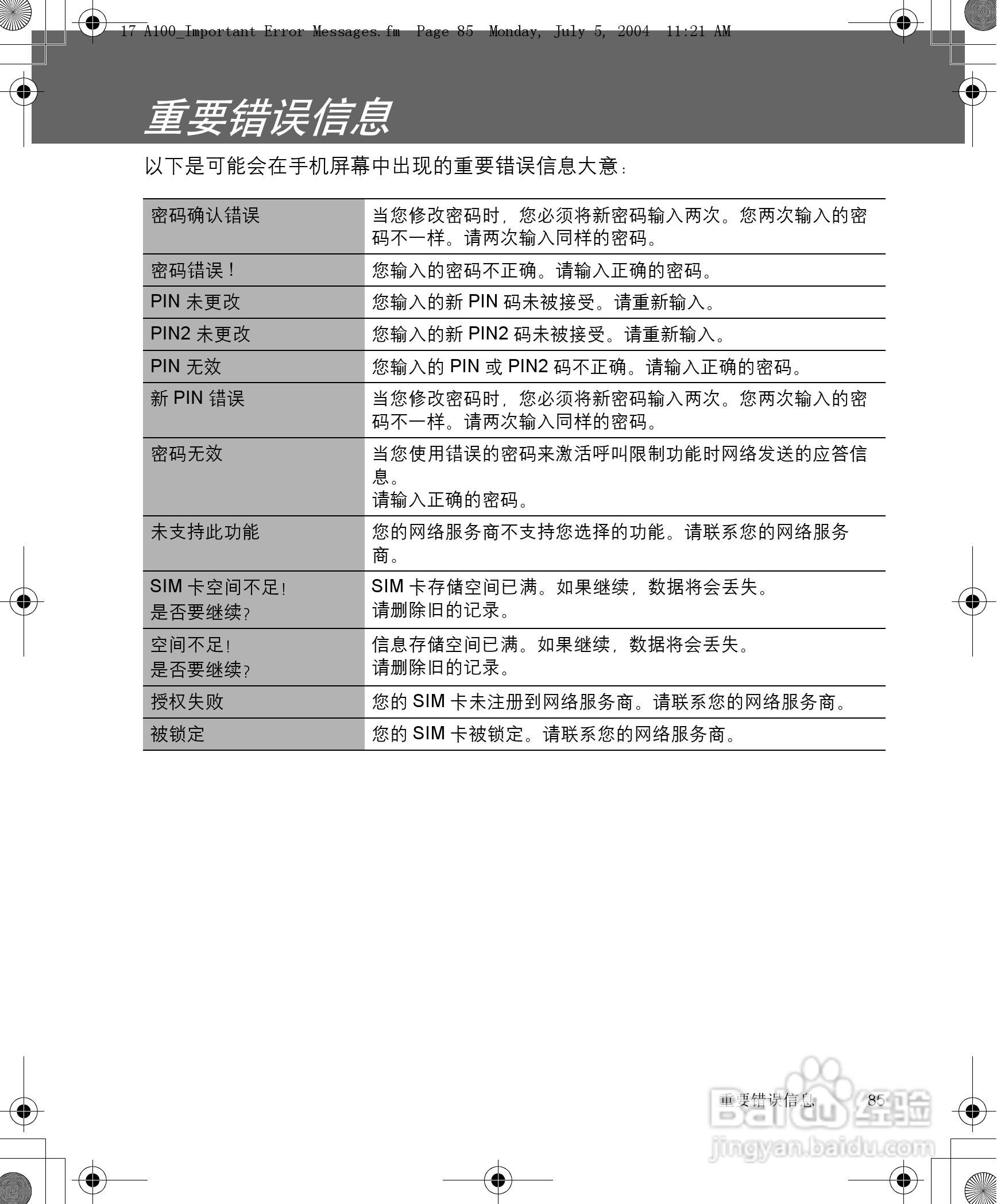 松下a101手机使用说明书:[9]