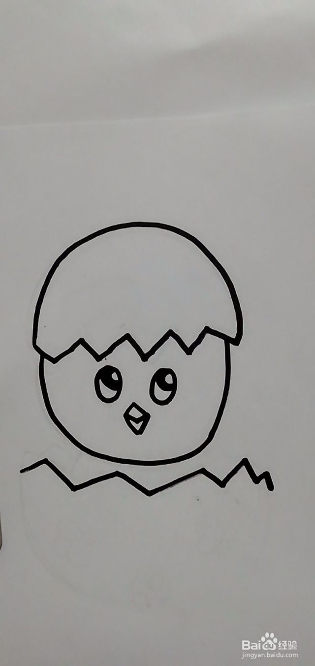 儿童简笔画教程蛋壳里的小鸡[图]