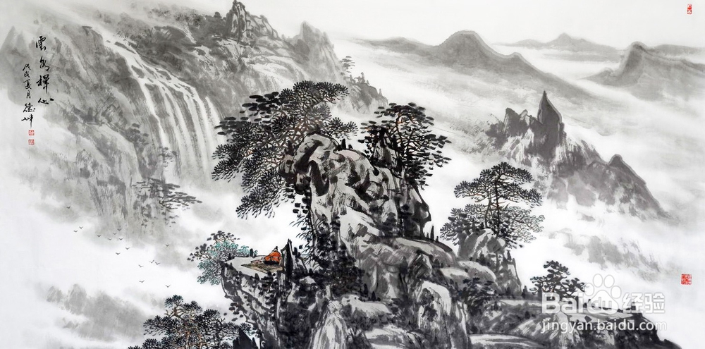 写意客厅装饰画,推荐画家林德坤山水画