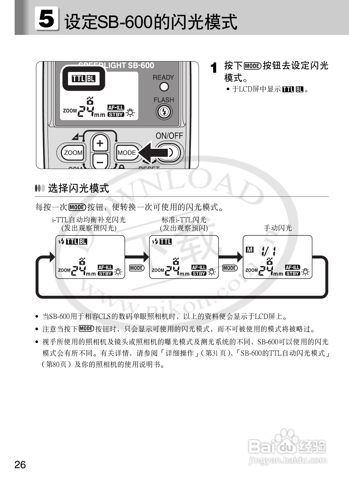 尼康SB-600数码相机使用说明书:[4]