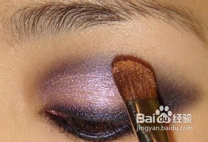 紫色烟熏妆画法