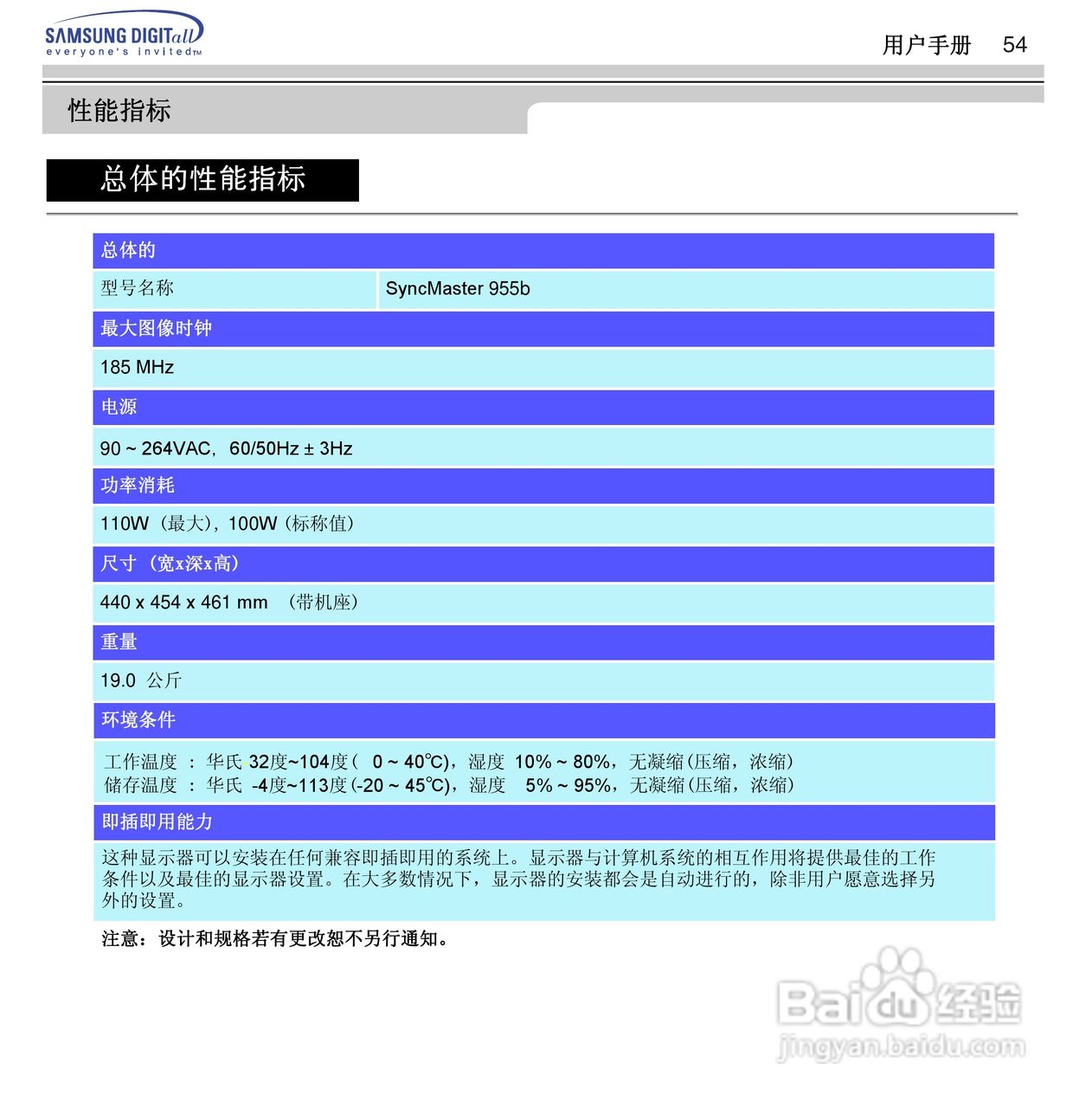 三星955B显示器使用说明书:[6]
