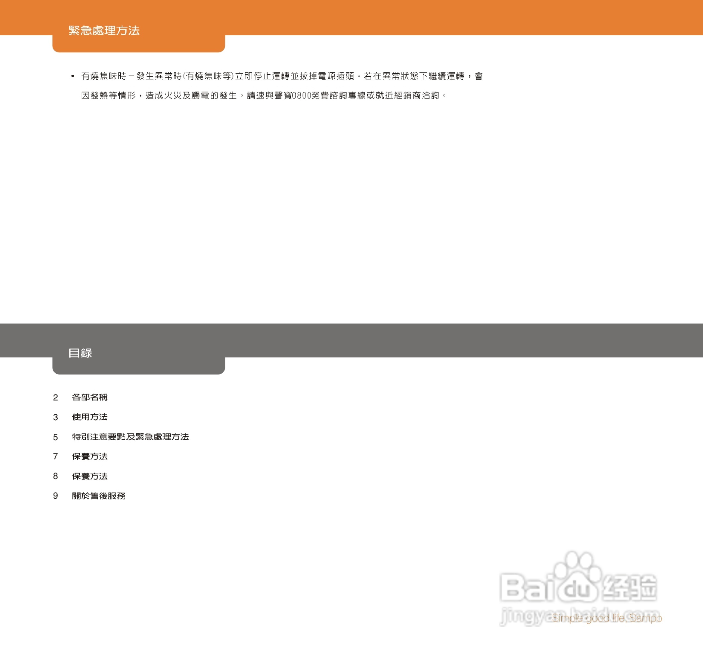 SAMPO SKS-L9110FL风扇使用说明书