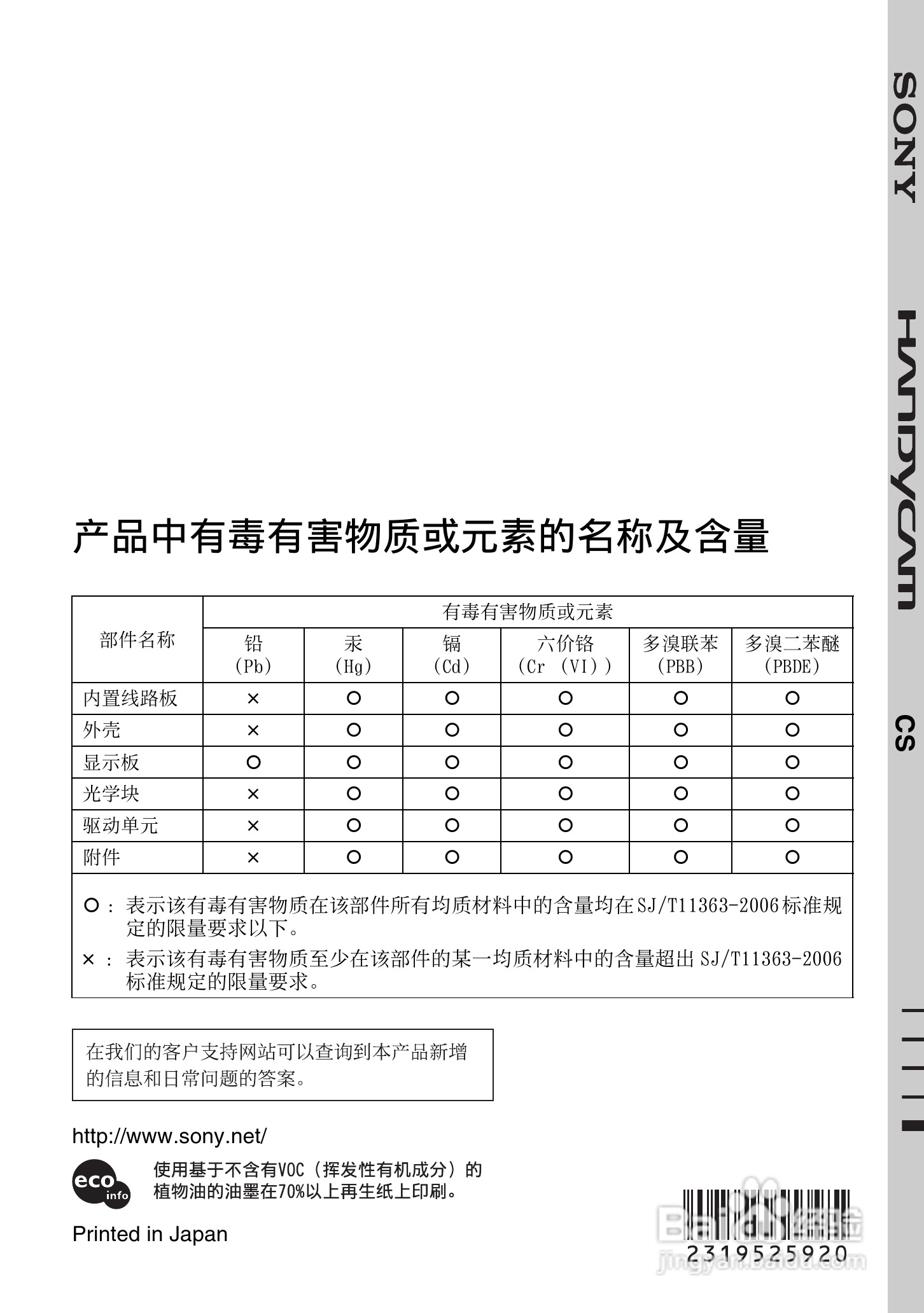 索尼DCR-HC37E数码摄像机使用说明书:[8]