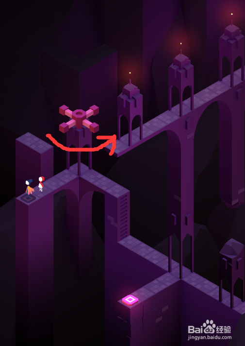 纪念碑谷2谒见厅关卡的第二部分如何通过？