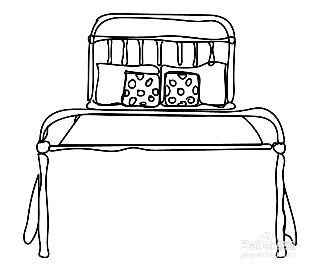 如何画床的手绘画