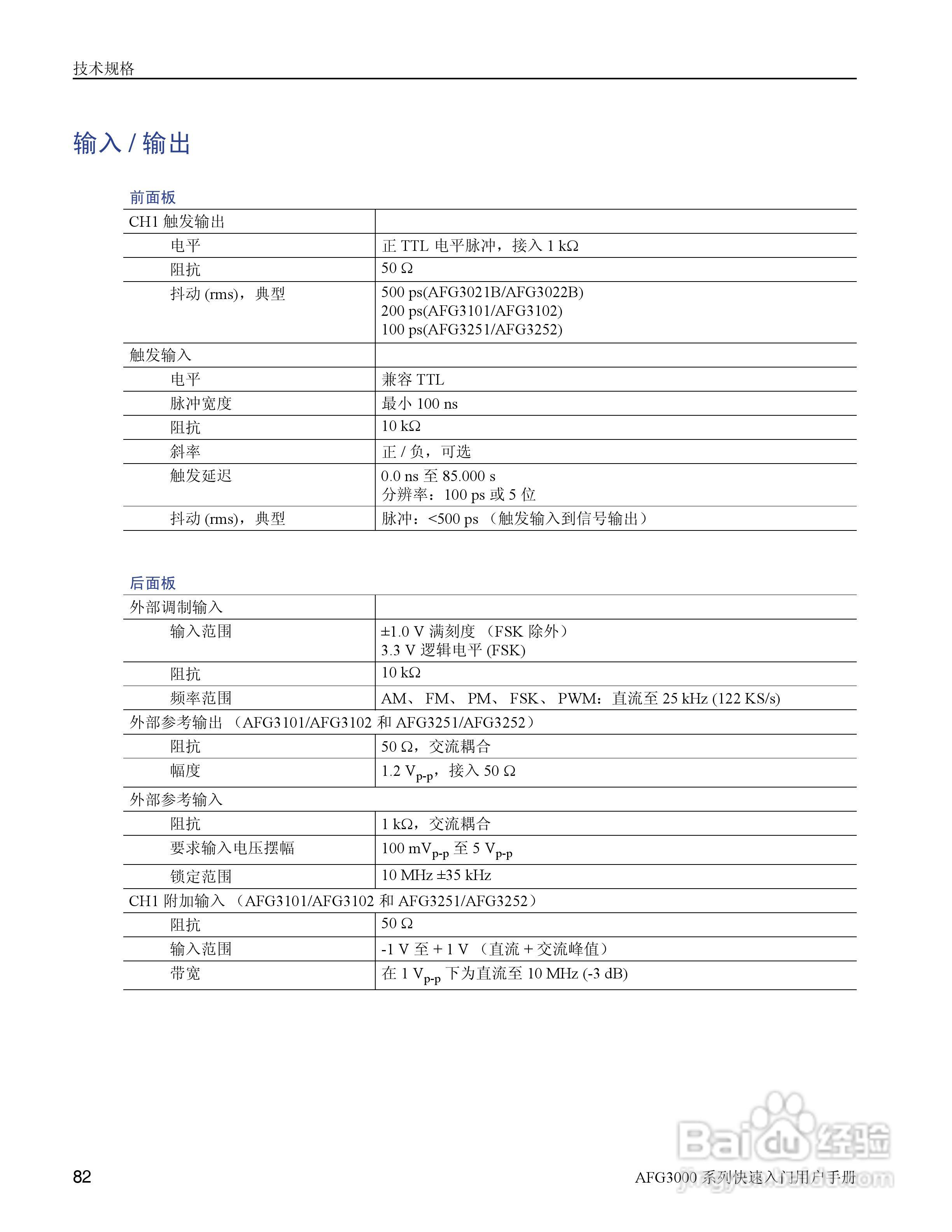 泰克AFG3252任意波形/函数发生器用户手册:[10]