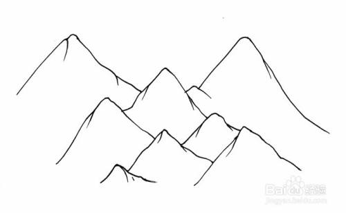 中国最有名的山峰简笔画 百度经验