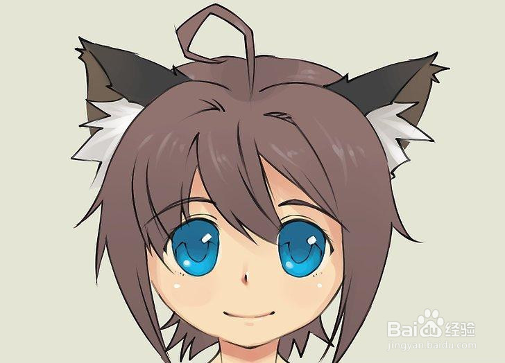 如何画一个动画猫女孩