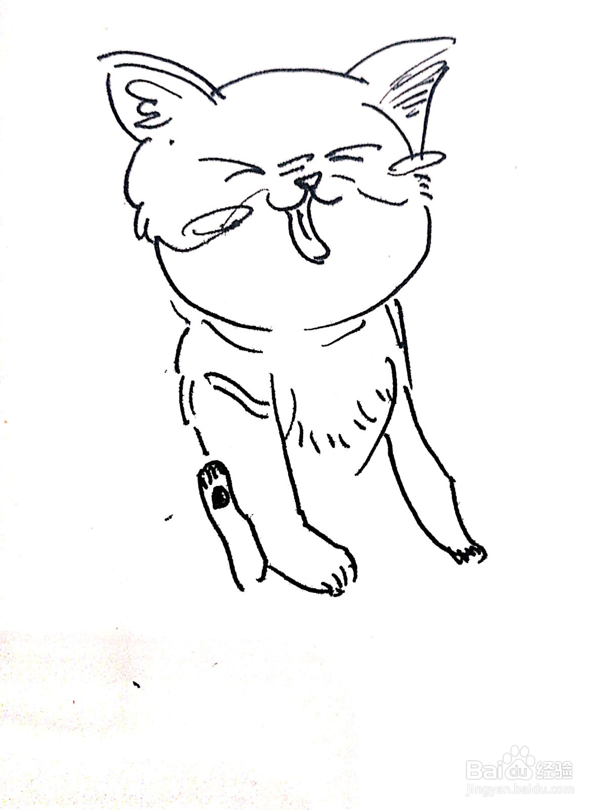 微笑的宠物狗线描画怎么画