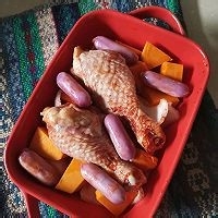 南瓜年糕烤鸡腿