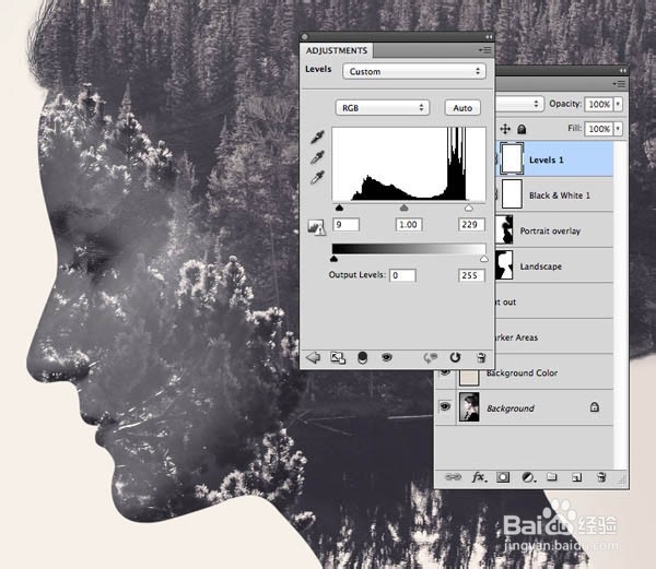 Photoshop制作人像与风景结合的双重曝光效果