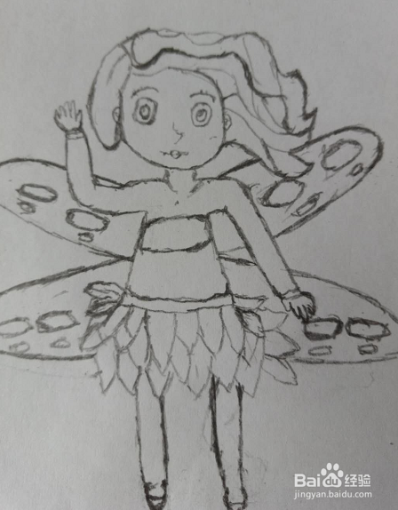 手绘画可爱迷人的花仙子