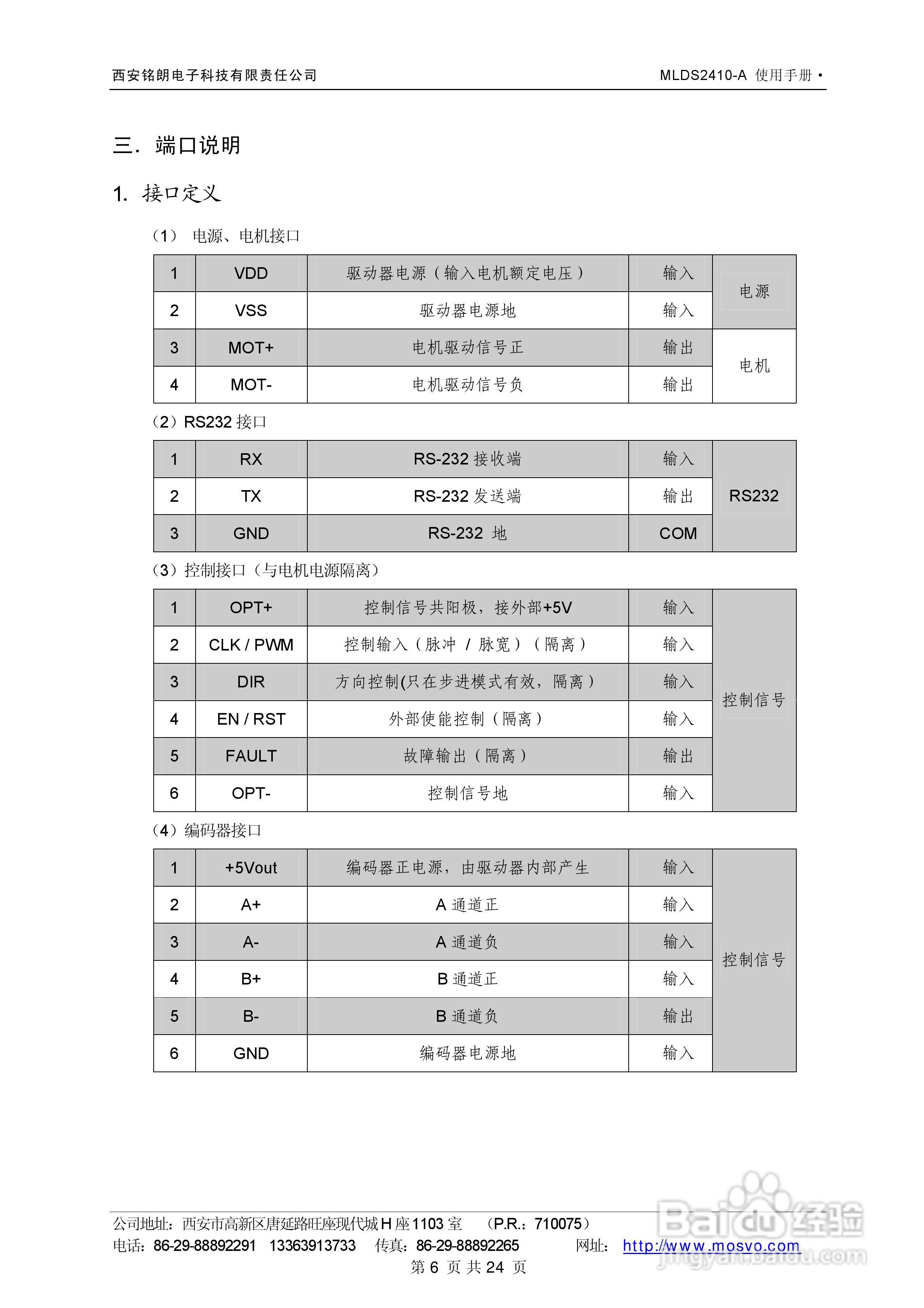 铭朗科技MLDS2410-A直流伺服驱动器说明书:[1]