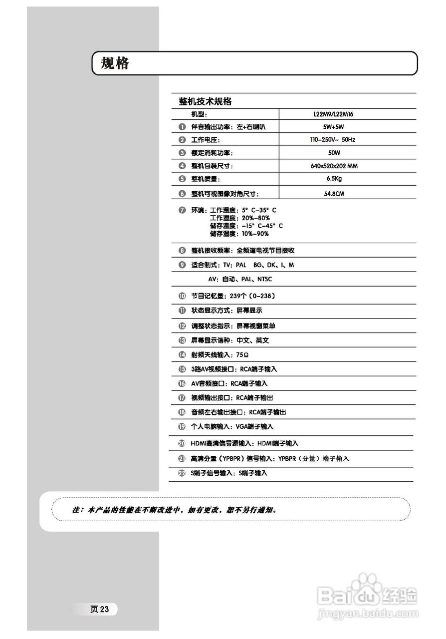 TCL王牌L22M9液晶彩电使用说明书:[3]