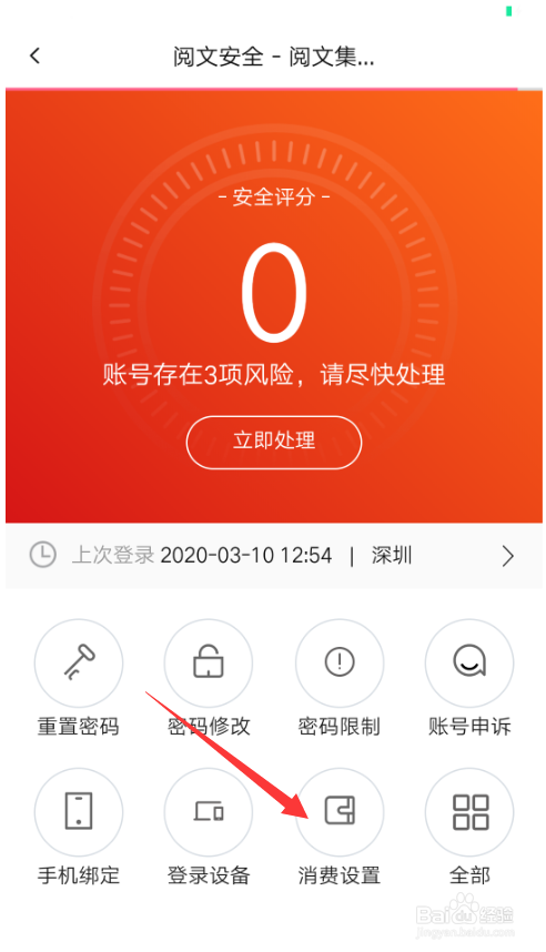 红袖读书如何进行消费设置？