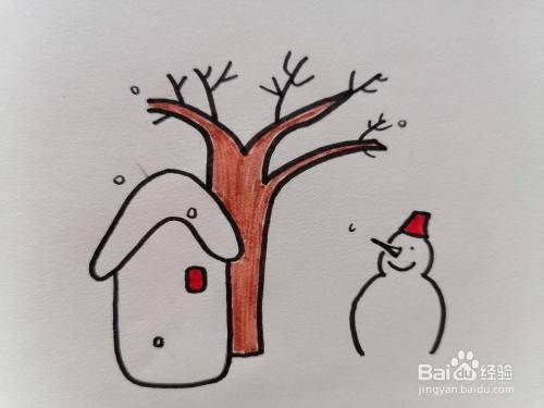 雪景简笔画怎么画