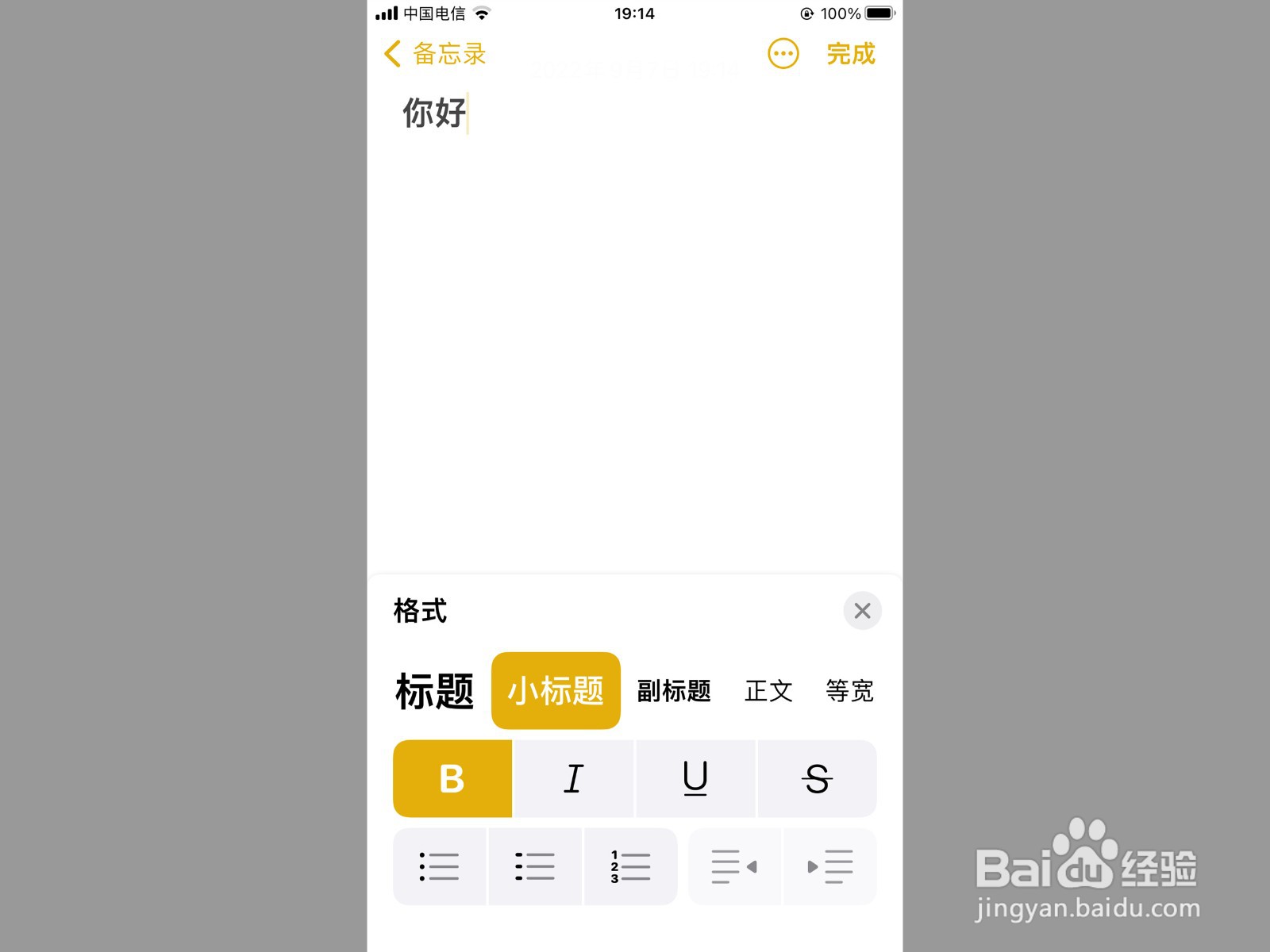 苹果手机备忘录字体大小怎么调