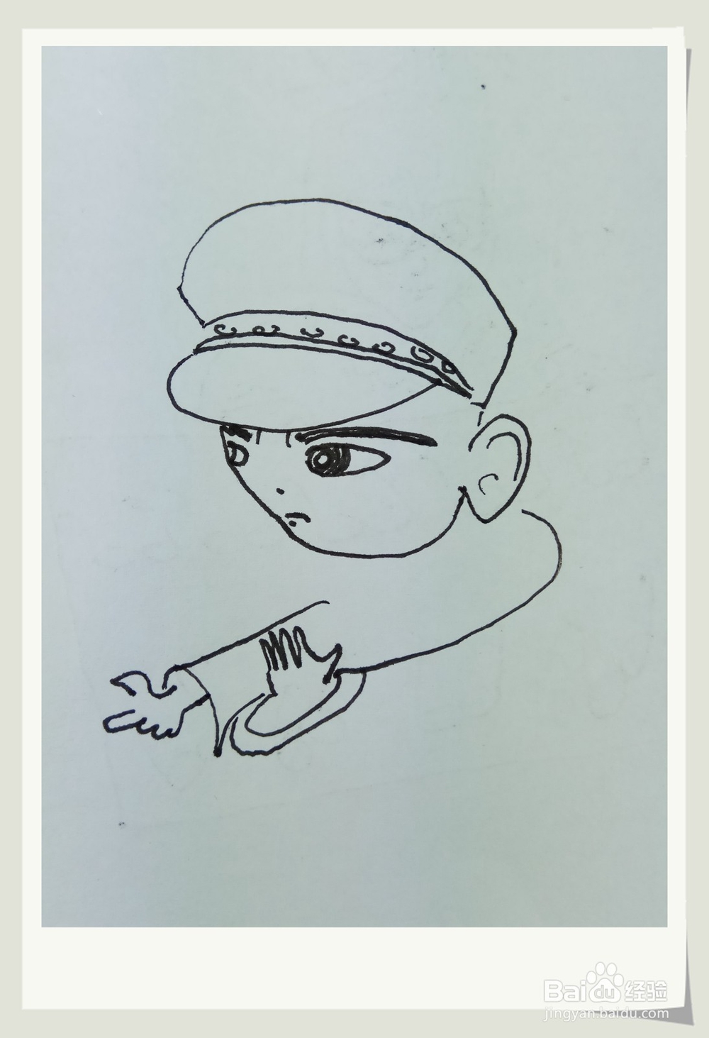 怎样画钢笔画“小警官”