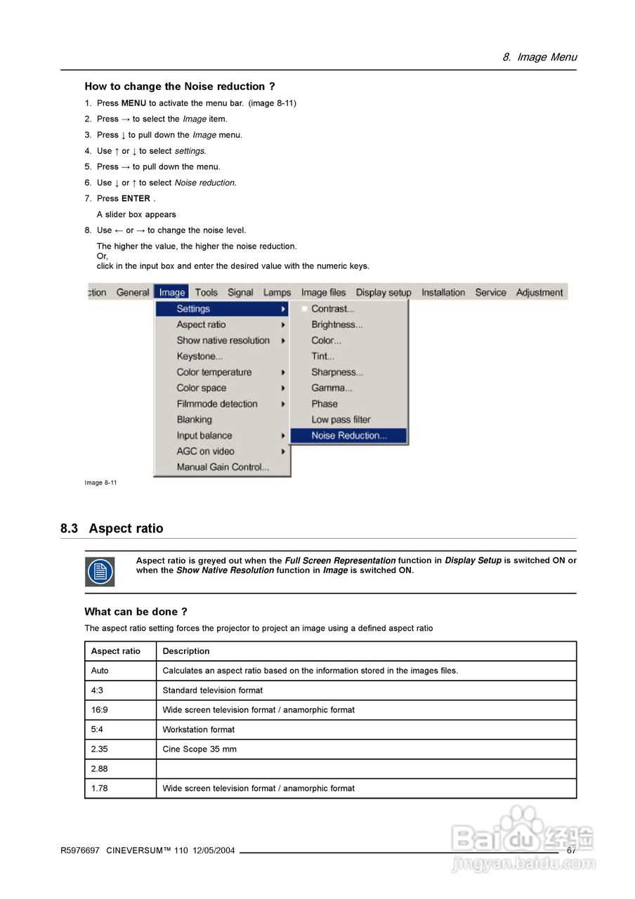 Barco巴可 Cine VERSUM 110投影机说明书:[8]