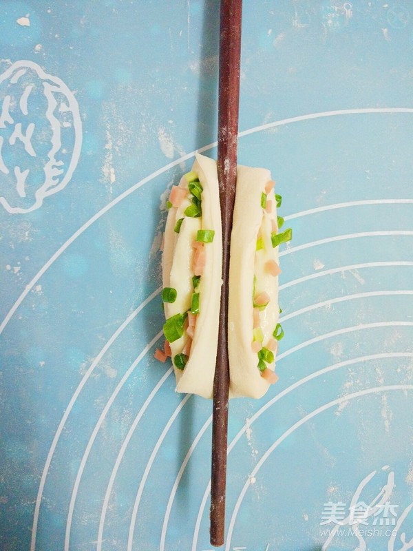 一次发酵香葱火腿花卷