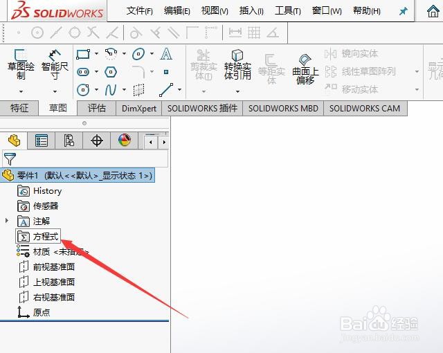 SW如何显示方程式树项目