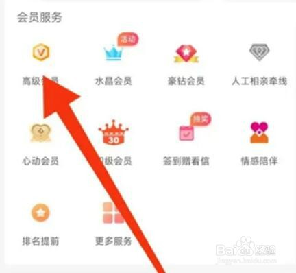 百合婚恋APP怎么开通高级会员