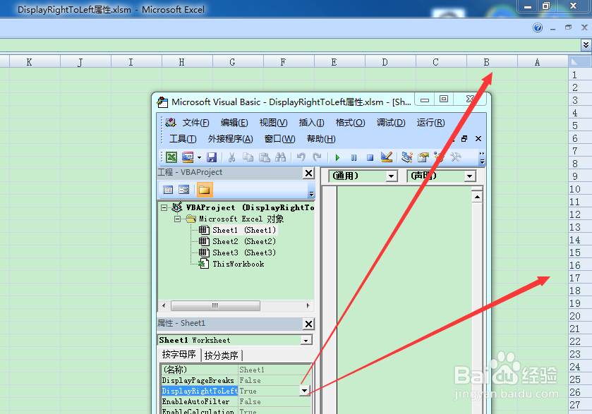 图示EXCEL表格vba系列37之DisplayRightToLeft