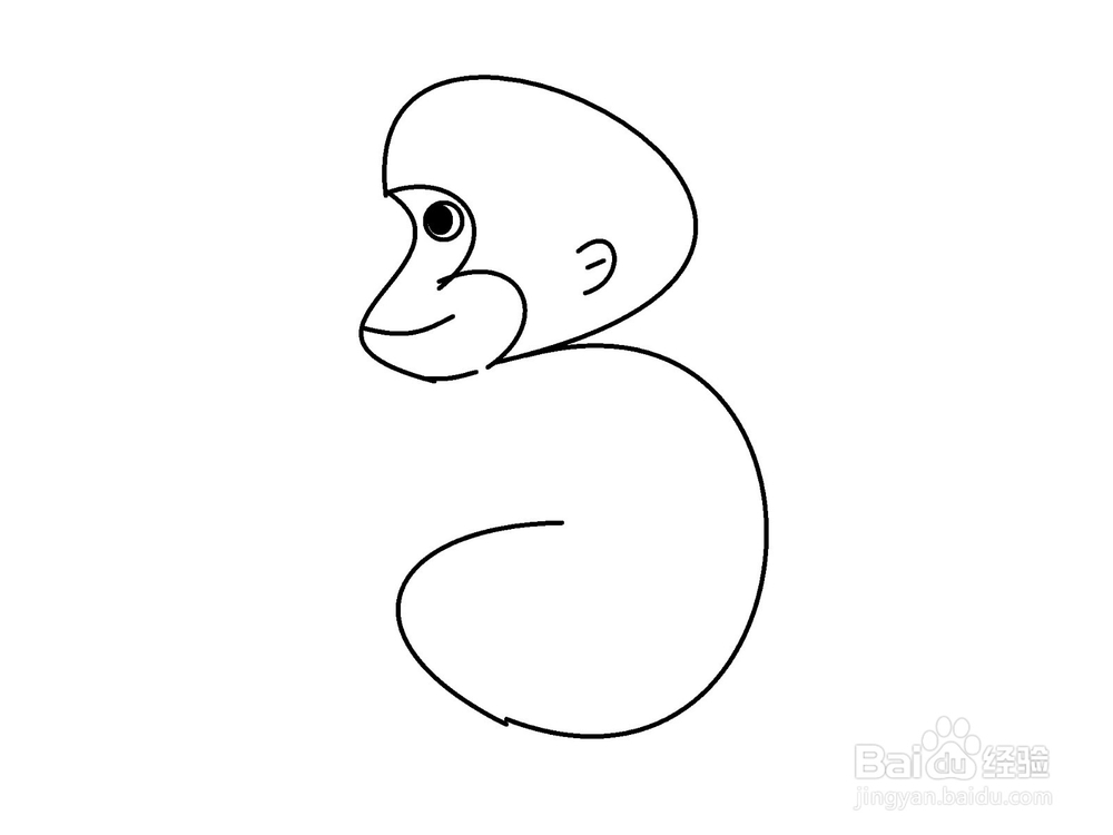 用数字3画猴子的方法