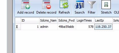 sdcms网站忘记后台登录密码怎么办