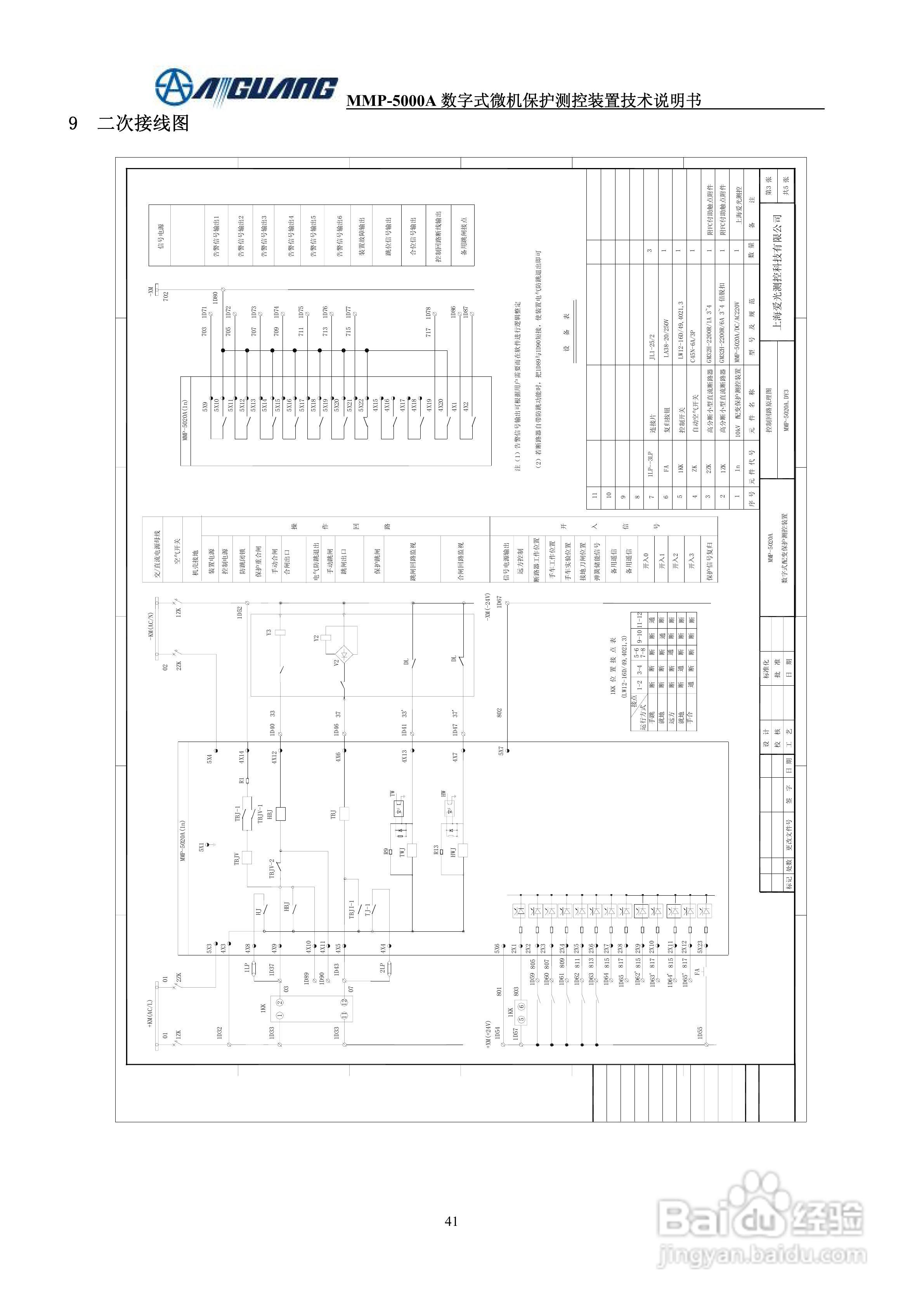 爱光MMP-5020A数字式配变保护测控装置说明书