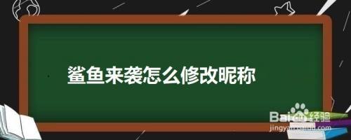 鲨鱼来袭怎么修改昵称