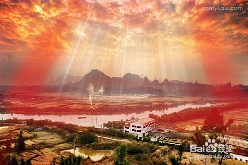 实战经验:PS怎样给霞光图片增加耶稣透射光