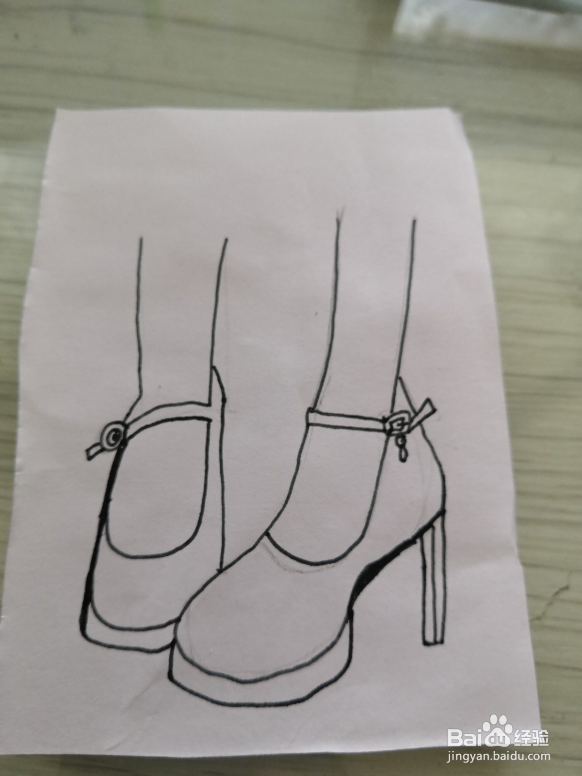 红色高跟鞋的画法