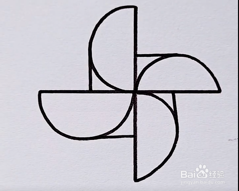 怎么快速画一个风车