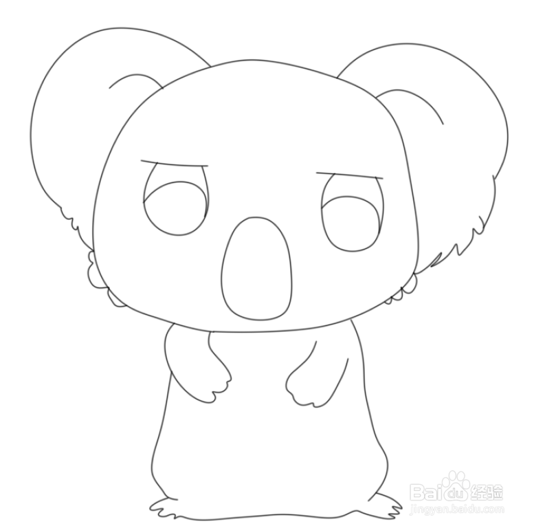 简笔画--Q版惶恐的考拉画法