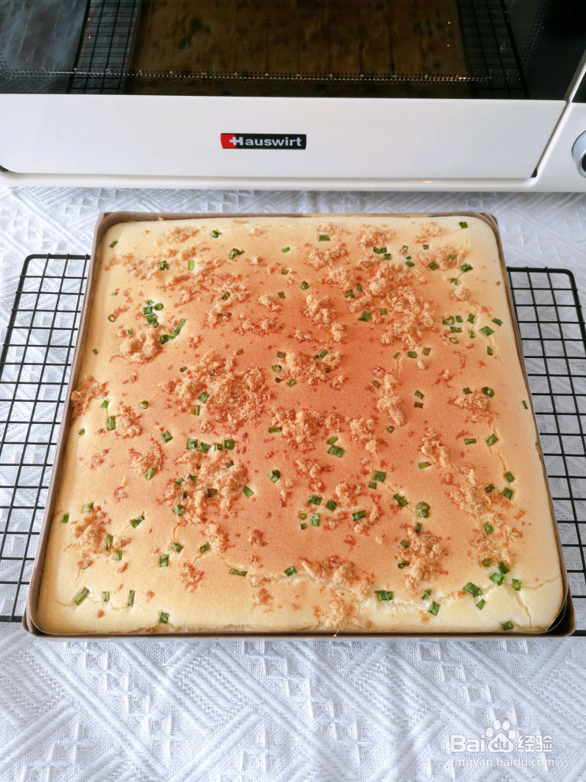 香葱肉松蛋糕卷的做法